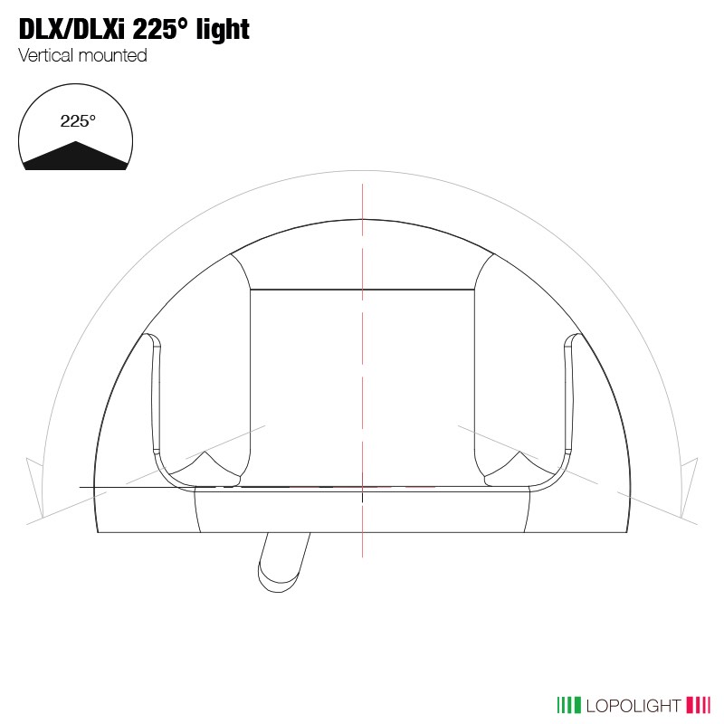 Lopolight 2nm Masthead + 6W Decklight, silver anodized - 15 m cable 