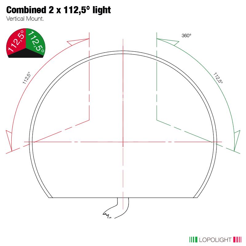 Lopolight 2nm Combined sidelights w/2.5 meter cable