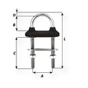 Wichard Watertight U-bolt - Dia 12 mm - Length: 130 mm - Black