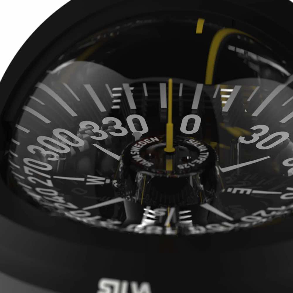 Silva Compass 125FTC Pacific Black with Compensator, Southern Hemisphere