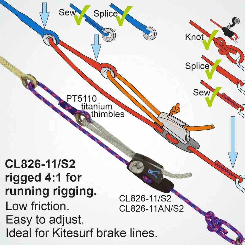 Clamcleat CL826-11/S2 Aero Base With CL211 MK2 Rope Cleat for 4-6mm Lines (copy)