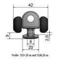Rutgerson Battcar Slide with M10 Thread - 20mm x 19.5mm