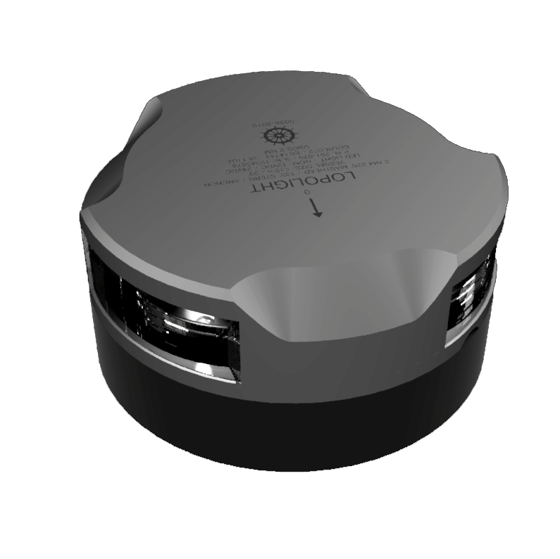 Lopolight 2nm luz de tope/fondeo/popa w/cable de 0,7 metros (veleros) 