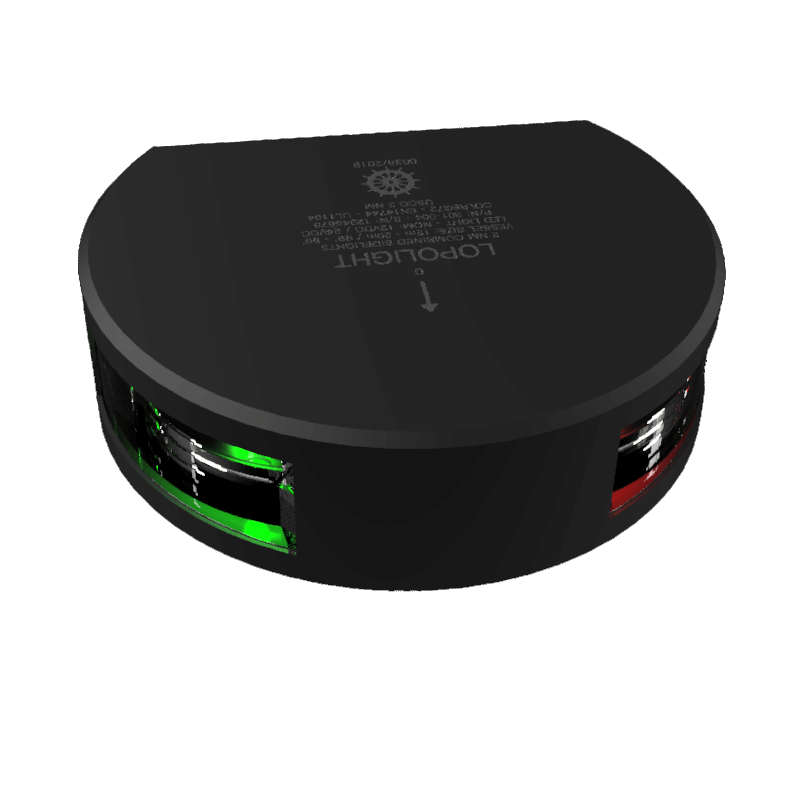 Lopolight 2NM Feux de côté combinés avec câble de 2,5 mètres, noir