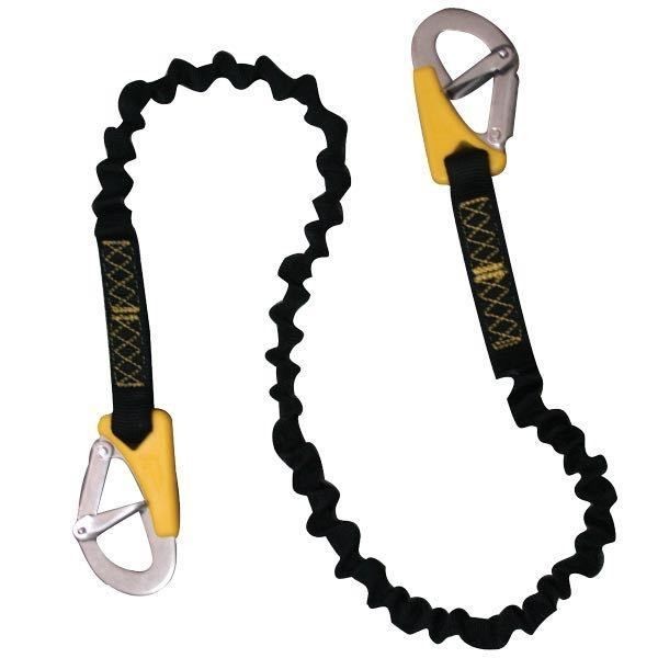 Lalizas Línea de vida elástica con 2 mosquetones de seguridad L=120-180cm