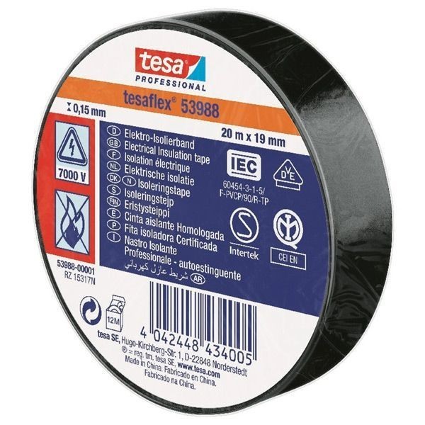Tesa ruban isolant blanc 19mm L=20m