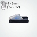 Clamcleat CL257 Strozzatore mini in alluminio Racing Auto-Release per cime da 4-6mm