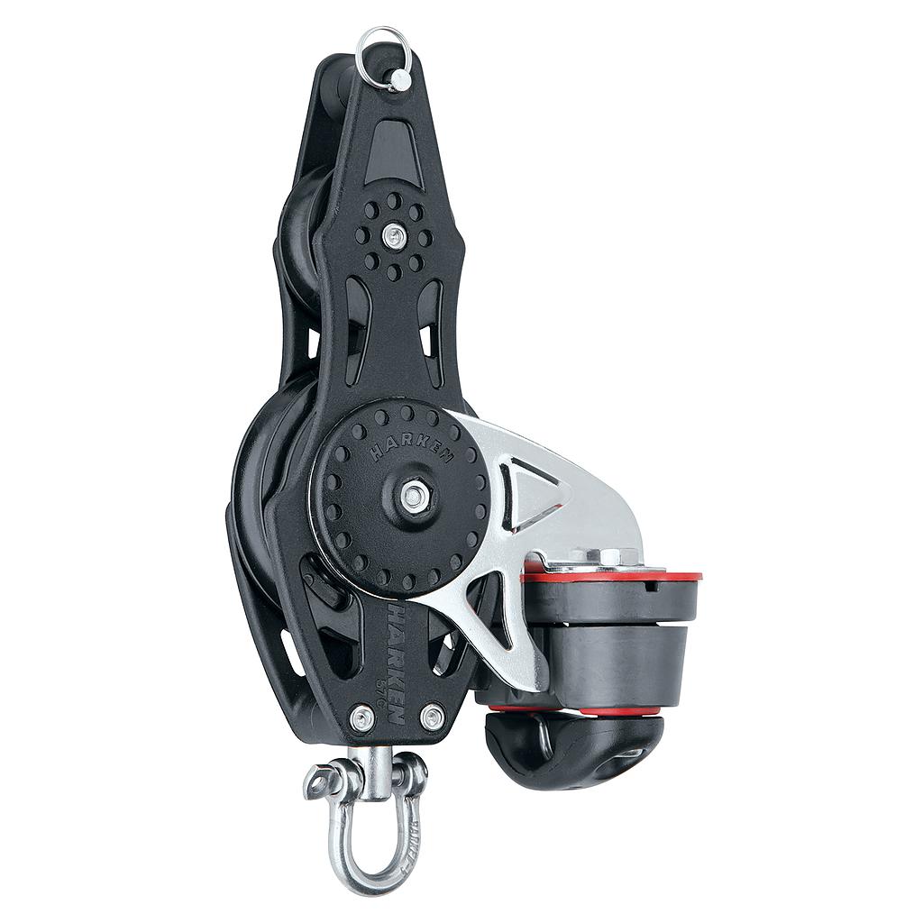 Harken 57mm Poulie violon Carbo avec taquet coinceur & Becket