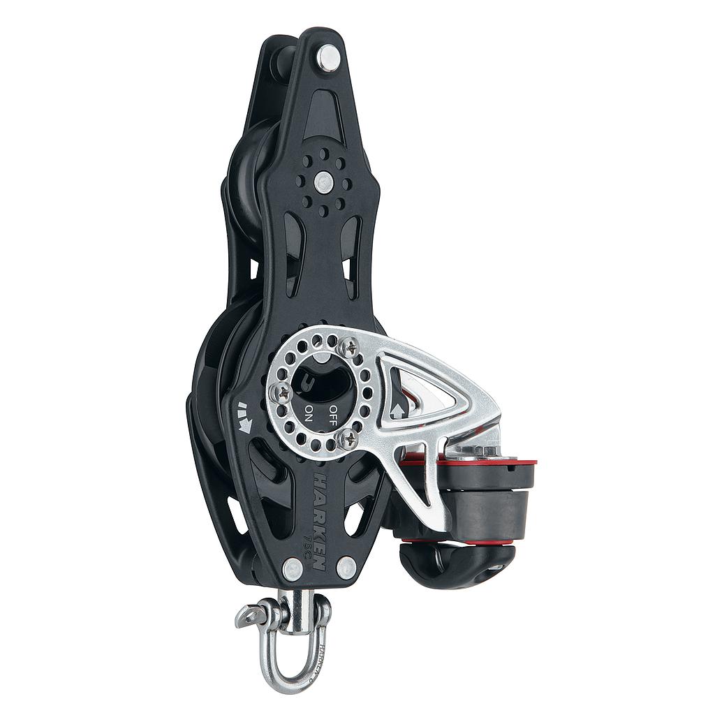 Harken 75mm Bozzello Carbo a violino con cricchetto w/Becket e Cam 150