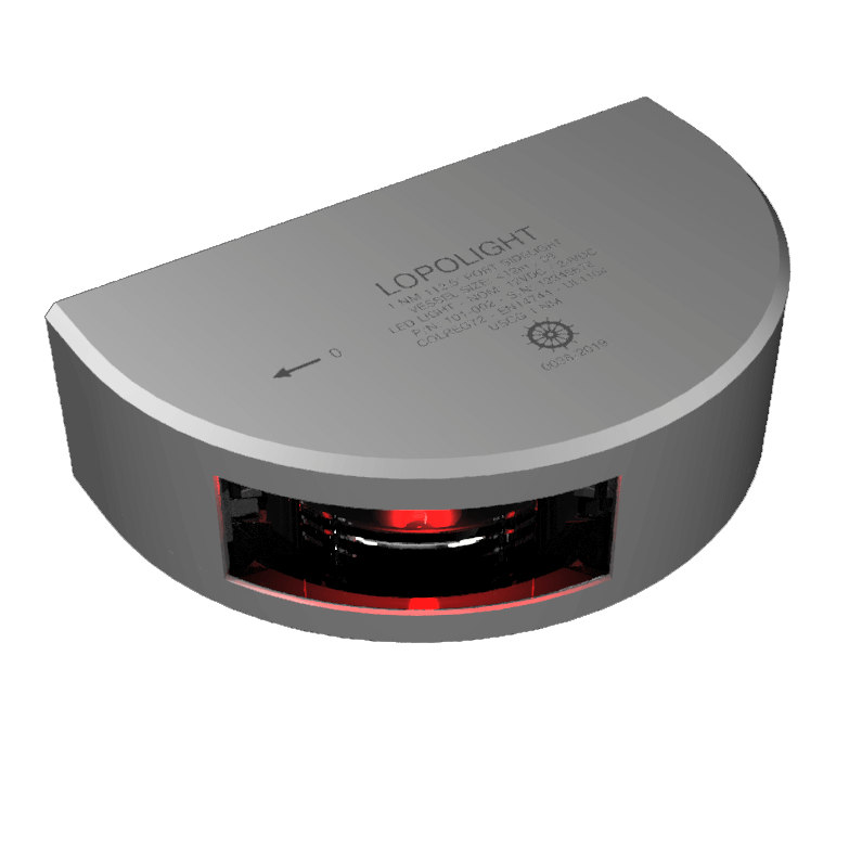 Lopolight 1nm 112.5° luz de costado de babor w/cable de 2,5 metros