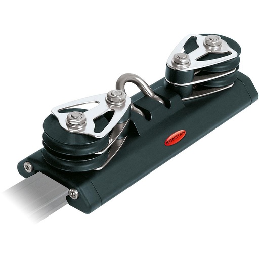 [R-RC13013] Carrello trasto Ronstan Serie 30, 220mm, grillo, 4 pulegge di controllo
