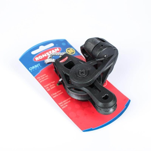 [R-RF45521] Ronstan Serie 40 Motón Orbit Block™ con rodamientos de bolas - violín, mordaza ajustable, cabeza con enlace Dyneema®