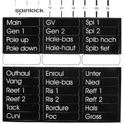 [SL-X-LBL] Spinlock Etichette maniglia strozzatore ENG, FR, GER