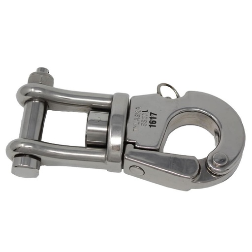 [T-TY2020L-C] Tylaska SS20L Plunger Pin Certified Lifting Hook - Clevis Bail