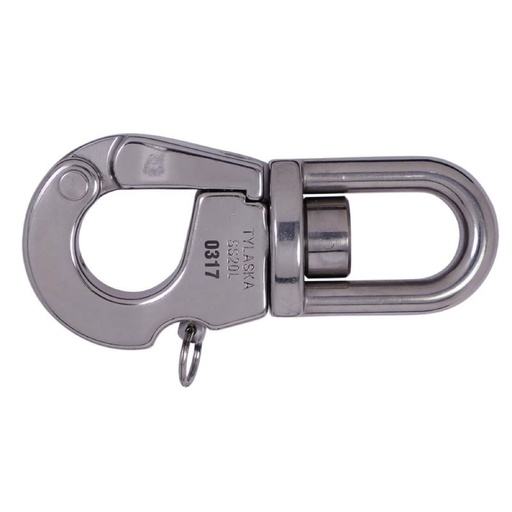 [T-TY2020L-S] Tylaska SS20L Plunger Pin Certified Lifting Hook - Standard Bail