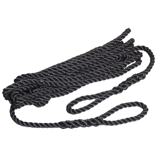 [RB-1031977] Robline cabo de defensa de 3 cordones (par) - negro - 2.0m/10mm