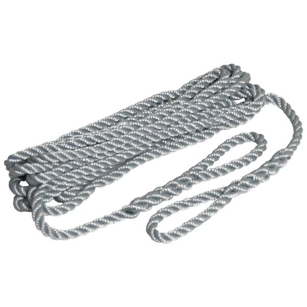 [RB-1031978] Robline cima per parabordo a 3 trefoli (coppia) - grigio - 1.5m/6mm