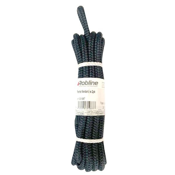 [RB-1031990] Robline Fenderleine geflochten (Paar) - schwarz - 2.0m/8mm