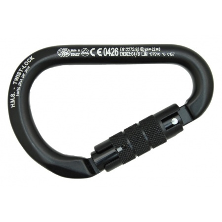 [KG-786NNN6PN] Kong Mosquetón de aluminio HMS TWIST LOCK Negro