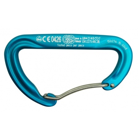 [KG-908B003] KONG Aluminium-Karabinerhaken ARGON F asymmetrisch CYAN