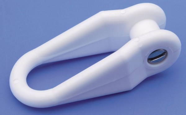[BA-2035-1] Bainbridge Grillo in plastica bianca da avvitare, lunghezza interna 28mm, piatto 