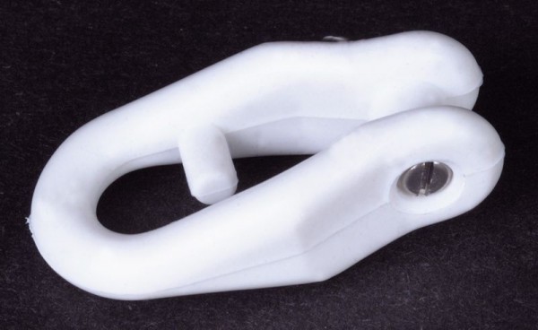 [BA-2035-2] Bainbridge Manille en plastique blanc à visser, longueur intérieure 29mm, renforcée 