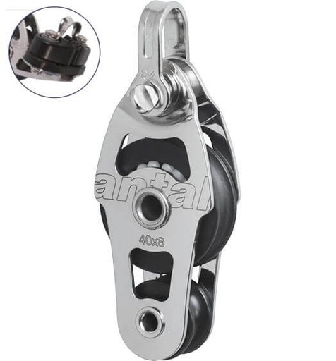 [AN-00430/C] Antal SS Motón violín Ø40 con mordaza (cam cleat) y grillete