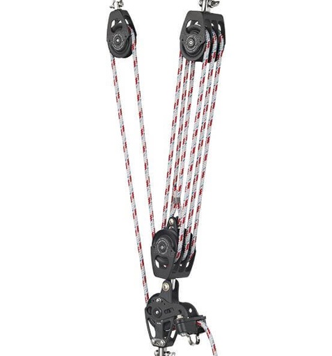 [AN-E8/75] Antal Palan d'écoute de grand-voile 8:1 - Complet, réas 75 & 60