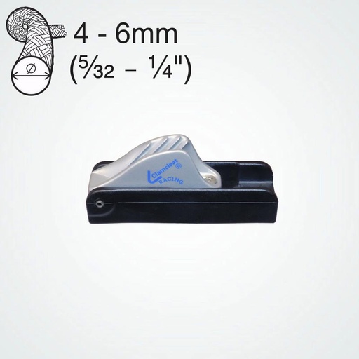 [CC-CL257] Clamcleat CL257 Racing Mini Taquet coinceur aluminium auto-largable pour cordages de 4-6mm