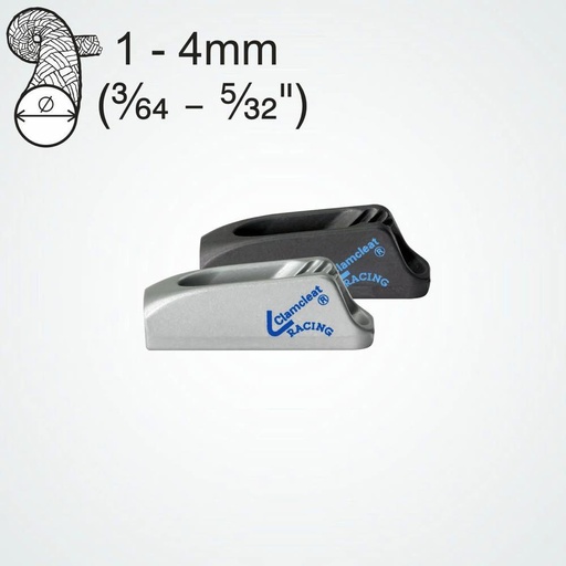 Clamcleat CL268 Racing Micros Taquet coinceur aluminium pour cordages de 1-4mm