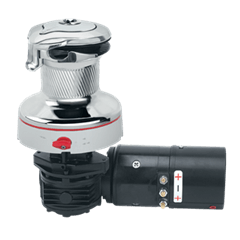 [H-40RWCCC24H] Harken 40 2-Gang Elektro (Horizontal) 24V Vollchrom Radial Rewind Winsch (2-Gang Manuell)