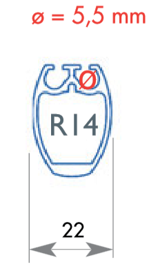 [F-FF-R14] Facnor Section de profil R14 - Elliptique