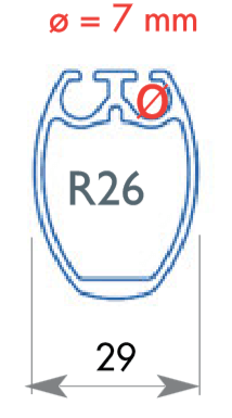[F-FF-R26] Facnor Sezione profilo R26 - Ellittica