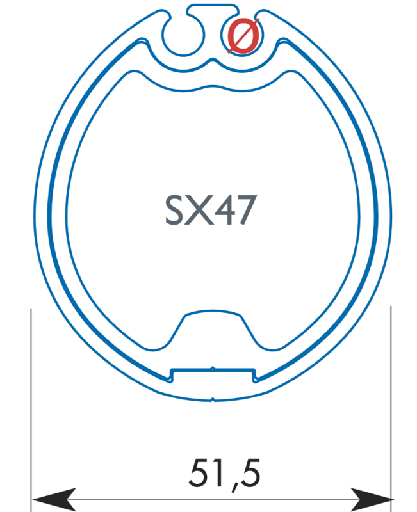 [F-FF-SX47] Facnor Sezione profilo SX47 - Arrotondata